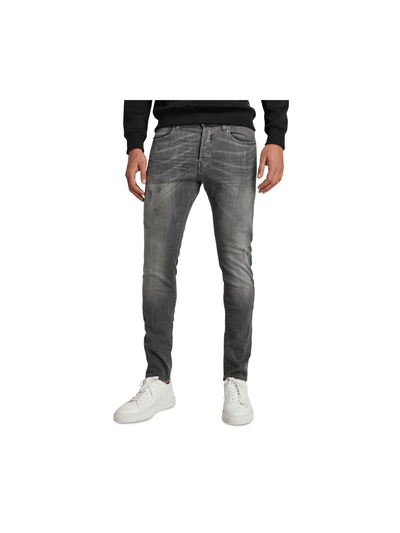 G-Star Men's 3301 Slim Superstretch Faded Crow Destroyed Black Jean