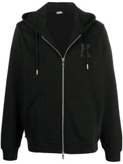 KARL LAGERFELD K EMBROIDERY ZIP-UP HOODIE
