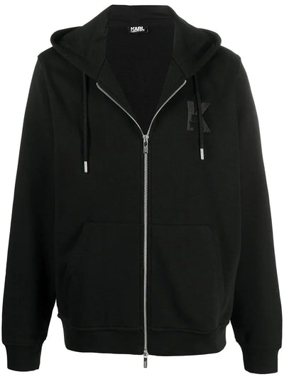 KARL LAGERFELD K EMBROIDERY ZIP-UP HOODIE