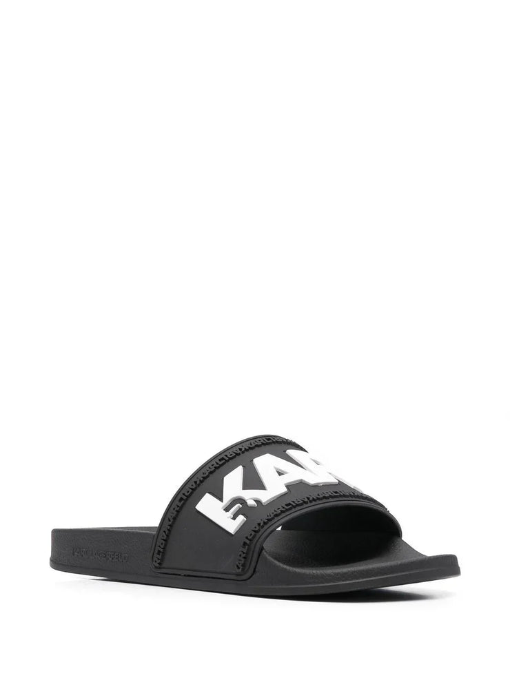 Karl Lagerfeld embossed-logo slides