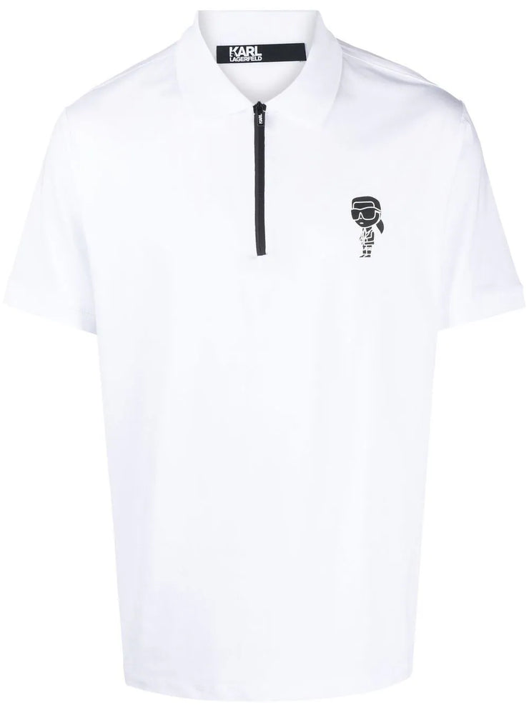 Karl Lagerfeld Ikonik Karl zipped polo shirt