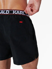KARL LAGERFELD ESSENTIAL LOGO-PRINT SWIM SHORTS