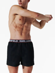 KARL LAGERFELD ESSENTIAL LOGO-PRINT SWIM SHORTS