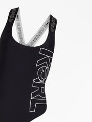KARL LAGERFELD IKONIK LOGO-PRINT SWIMSUIT
