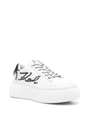 KARL LAGERFELD LOGO-EMBROIDERED LOW-TOP PLATFORM WOMEN SNEAKERS