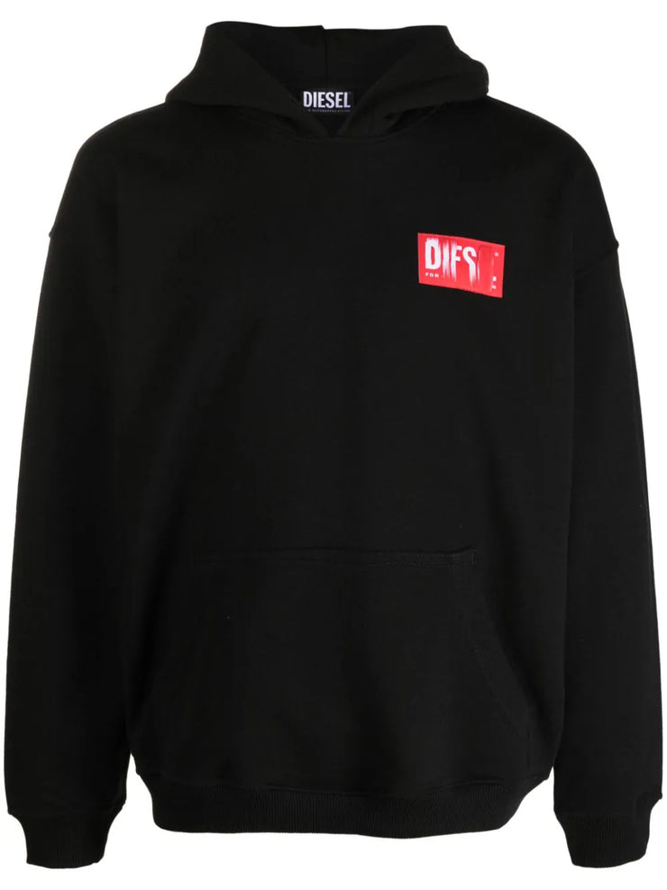 Diesel S-Nlabel logo-appliqué hoodie