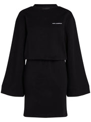KARL LAGERFELD WIDE-SLEEVE ORAGANIC COTTON MINI DRESS