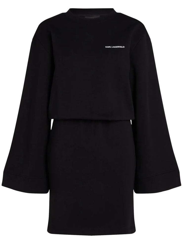KARL LAGERFELD WIDE-SLEEVE ORAGANIC COTTON MINI DRESS