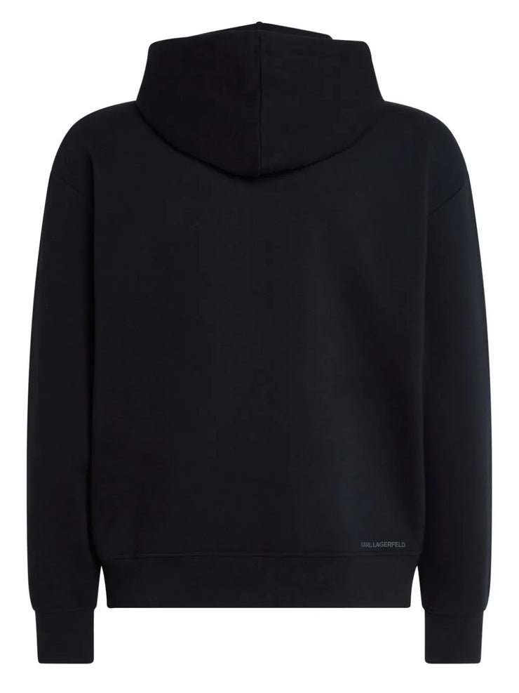 Karl Lagerfeld flocked-logo organic-cotton hoodie