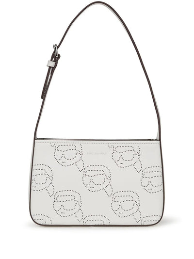 KARL LAGERFELD IKONIK PERFORATED LEATHER SHOULDER BAG