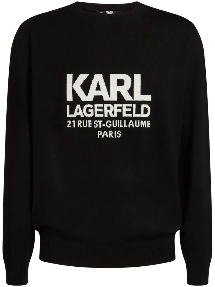 KARL LAGERFELD RUE ST-GUILLAUME INTARSIA WOOL JUMPER