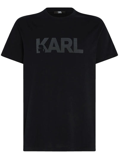 Karl Lagerfeld flocked-logo organic-cotton T-shirt