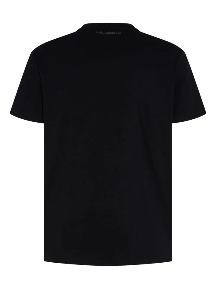 Karl Lagerfeld flocked-logo organic-cotton T-shirt