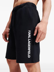 KARL LAGERFELD LOGO-PRINT ORGANIC COTTON SHORTS