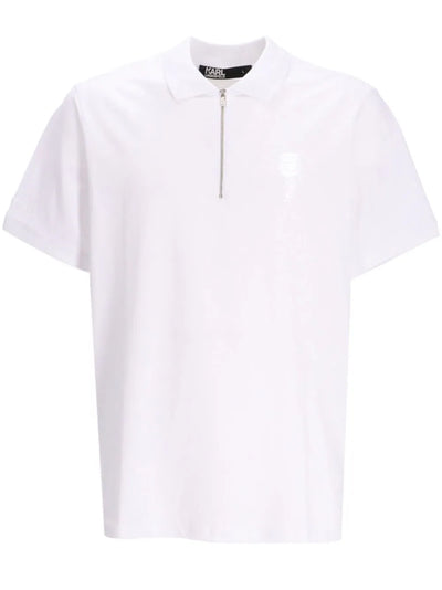 Karl Lagerfeld logo-appliqué cotton polo shirt