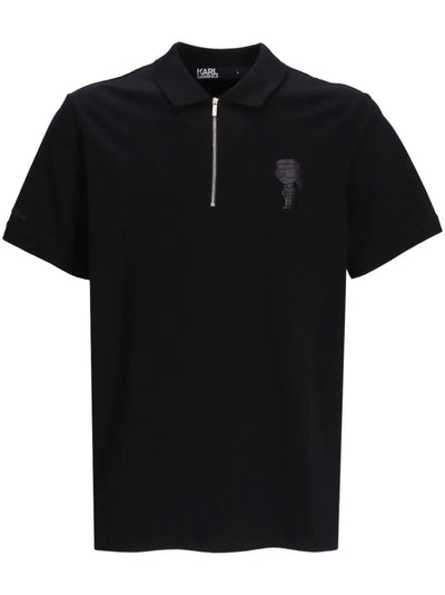 Karl Lagerfeld logo-appliqué cotton polo shirt