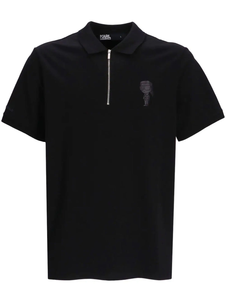 Karl Lagerfeld logo-appliqué cotton polo shirt