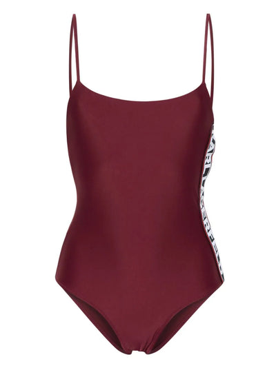 KARL LAGERFELD JACQUARD-LOGO SWIMSUIT