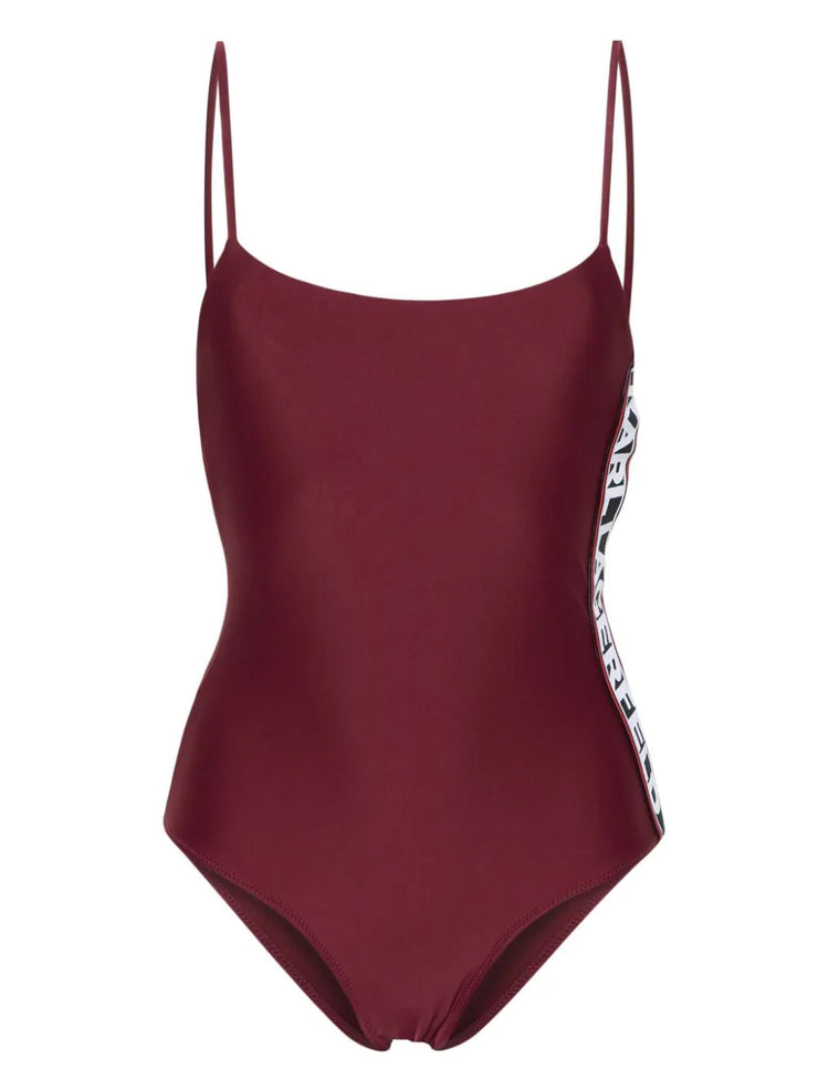 KARL LAGERFELD JACQUARD-LOGO SWIMSUIT