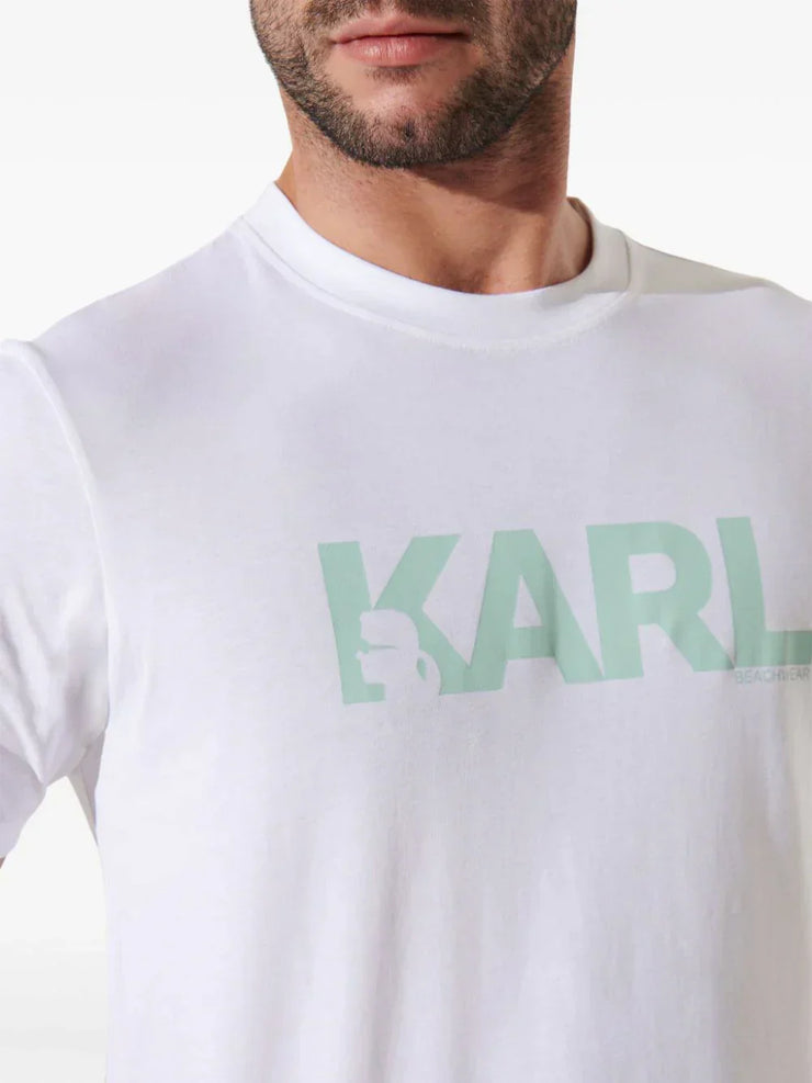 KARL LAGERFELD LOGO-PRINT ORGANIC COTTON T-SHIRT
