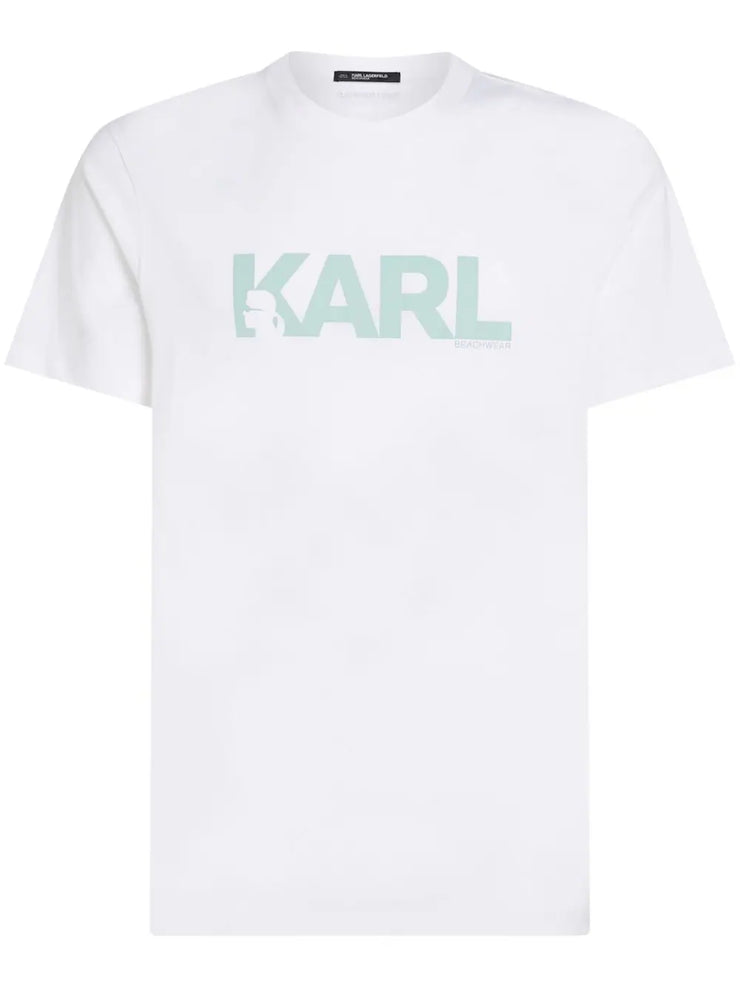 KARL LAGERFELD LOGO-PRINT ORGANIC COTTON T-SHIRT