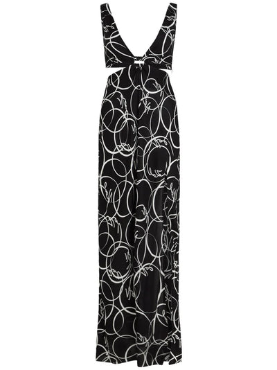 KARL LAGERFELD CIRCLE-PRINT V-NECK BEACH DRESS