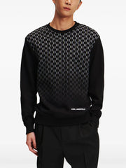 KARL LAGERFELD MONOGRAM-OMBRE ORGANIC COTTON SWEATSHIRT