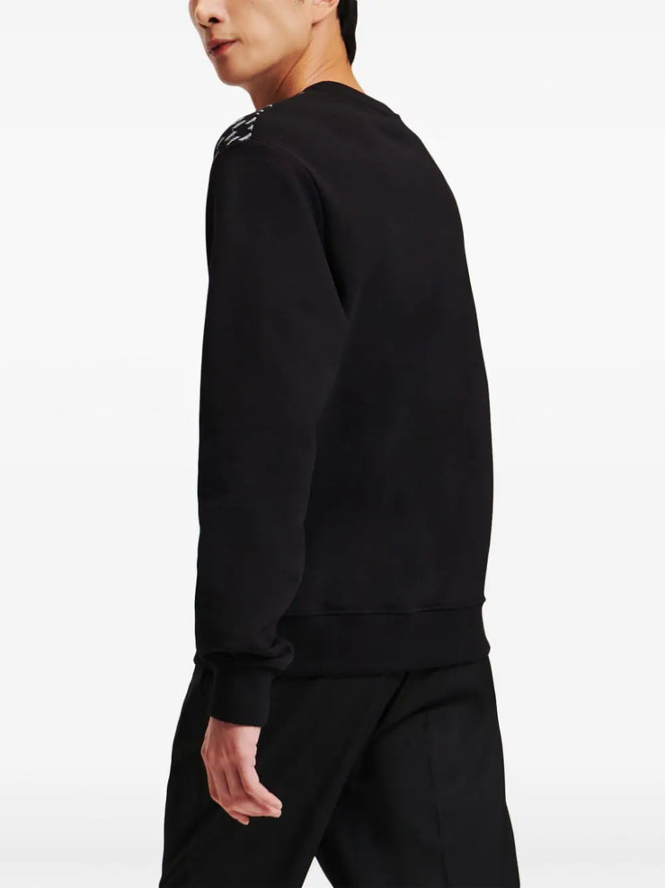 KARL LAGERFELD MONOGRAM-OMBRE ORGANIC COTTON SWEATSHIRT