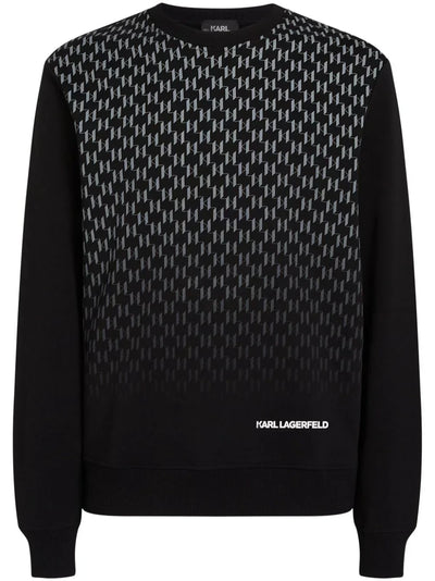 KARL LAGERFELD MONOGRAM-OMBRE ORGANIC COTTON SWEATSHIRT