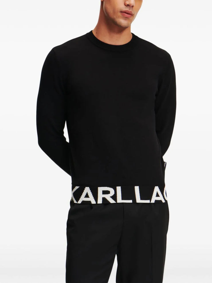 KARL LAGERFELD LOGO-HEM SWEATER