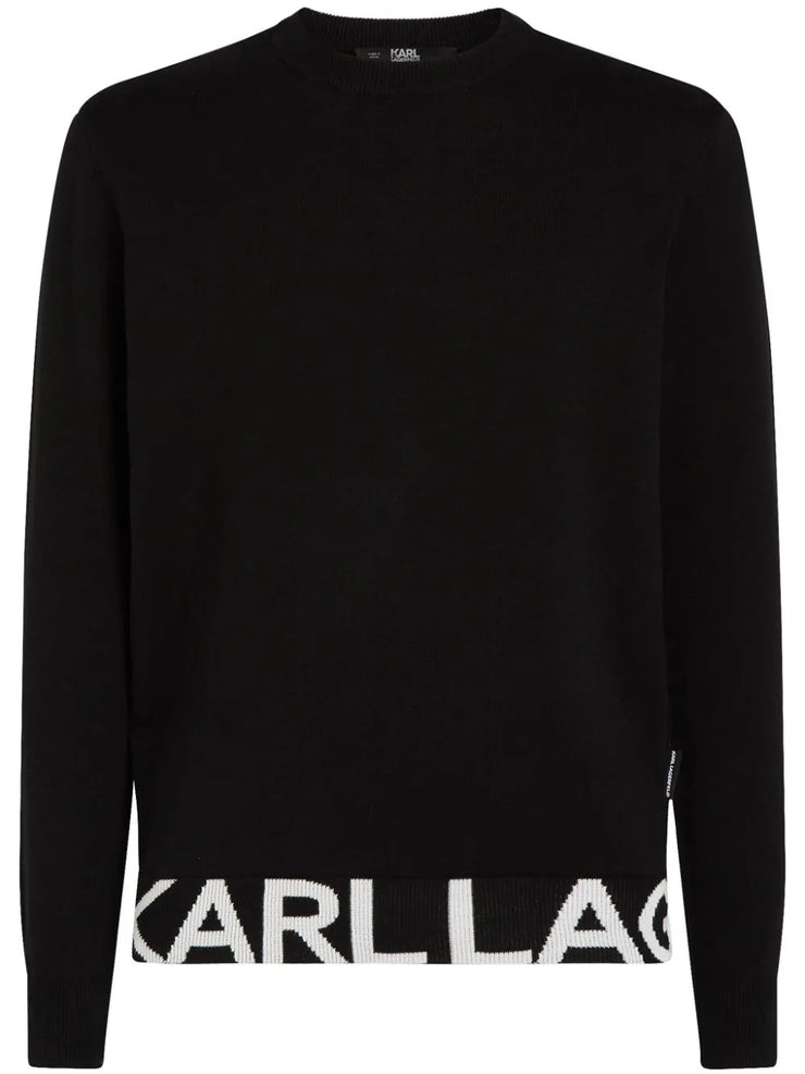 KARL LAGERFELD LOGO-HEM SWEATER