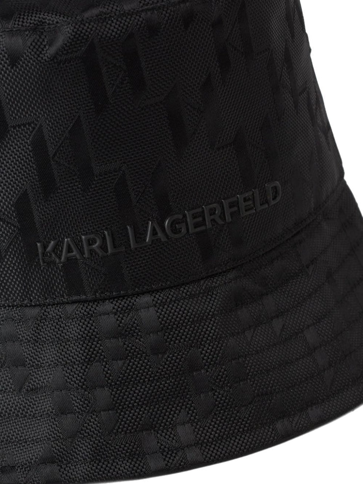 KARL LAGERFELD K/ETCH MONOGRAM JACQUARD BUCKET HAT