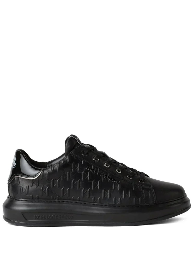 KARL LAGERFELD MONOGRAM KAPRI LEATHER SNEAKERS