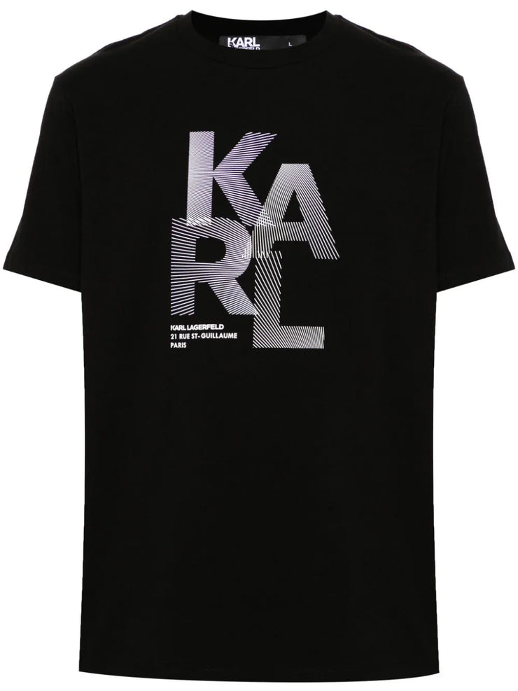 KARL LAGERFELD LOGO-PRINT COTTON T-SHIRT