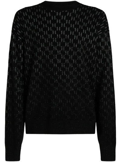KARL LAGERFELD MONOGRAM-DEGRADE SWEATER