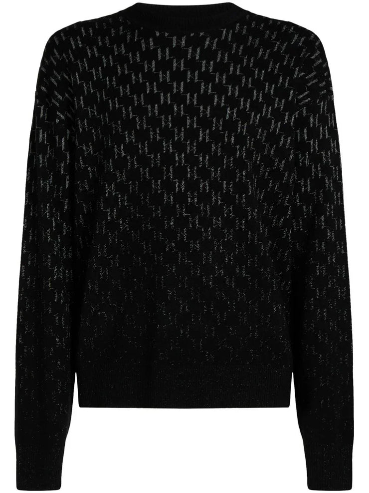 KARL LAGERFELD MONOGRAM-DEGRADE SWEATER