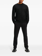 KARL LAGERFELD MONOGRAM-DEGRADE SWEATER