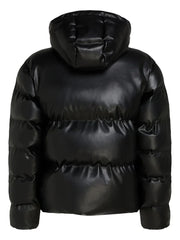 KARL LAGERFELD FAUX LEATHER PUFFER JACKET