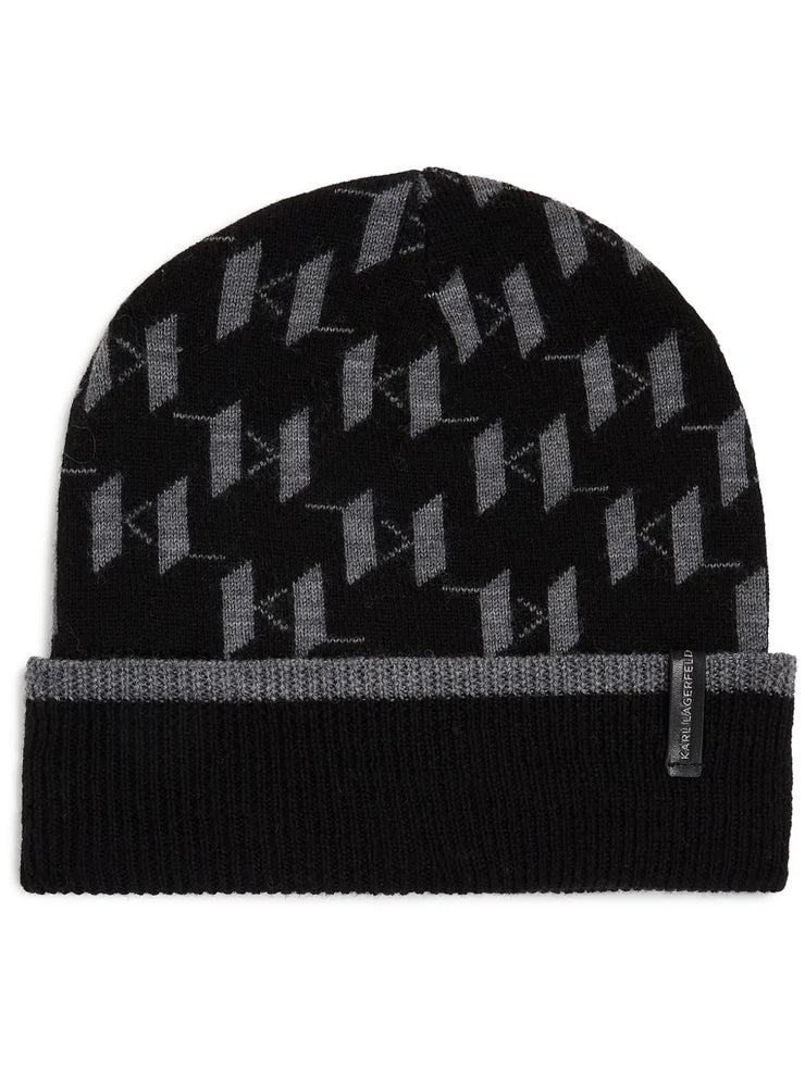 Karl Lagerfeld intarsia-knit monogram beanie