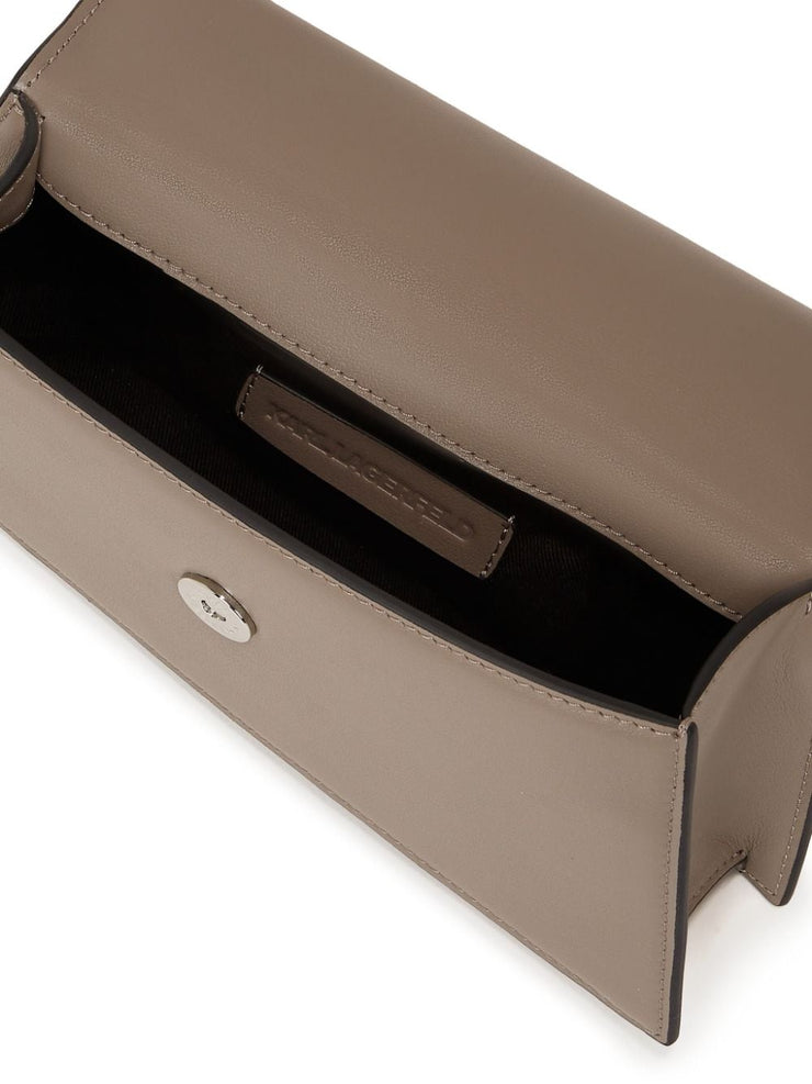 KARL LAGERFELD SIGNATURE SLIM LEATHER TOTE BAG