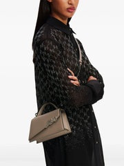 KARL LAGERFELD SIGNATURE SLIM LEATHER TOTE BAG