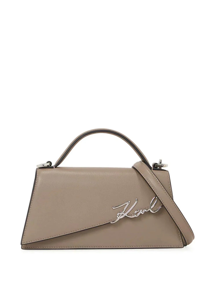 KARL LAGERFELD SIGNATURE SLIM LEATHER TOTE BAG