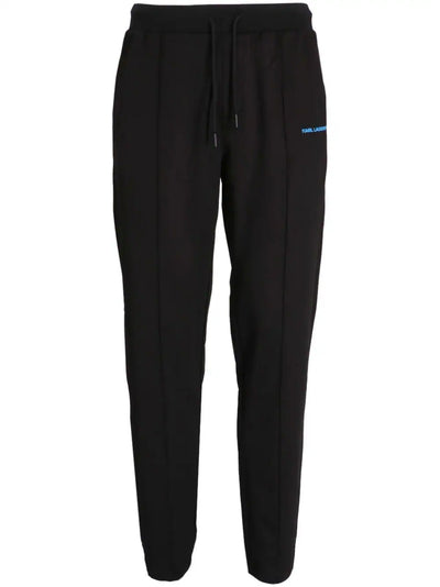 KARL LAGERFELD PINTUCKED TAPERED TRACK PANTS