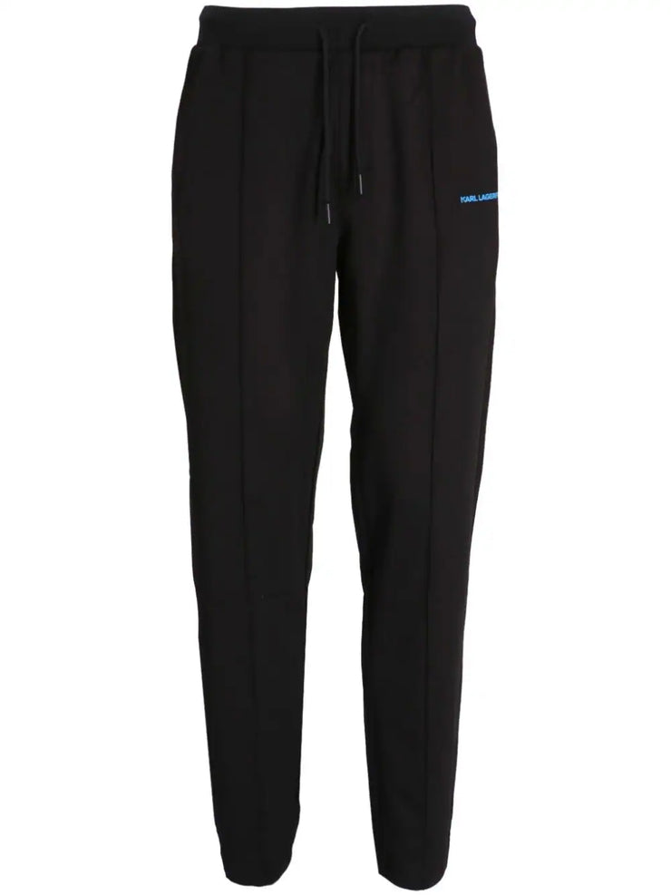 KARL LAGERFELD PINTUCKED TAPERED TRACK PANTS