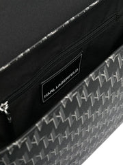 KARL LAGERFELD LOGO-EMBOSSED MESSENGER BAG
