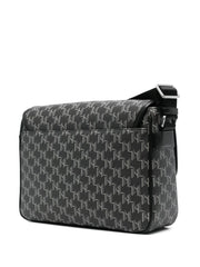 KARL LAGERFELD LOGO-EMBOSSED MESSENGER BAG