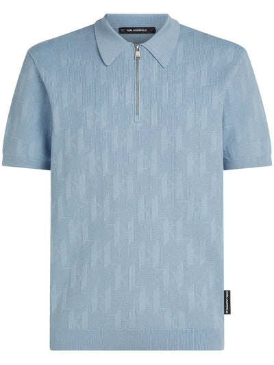 Karl Lagerfeld Monogram Short-Sleeve Polo Shirt