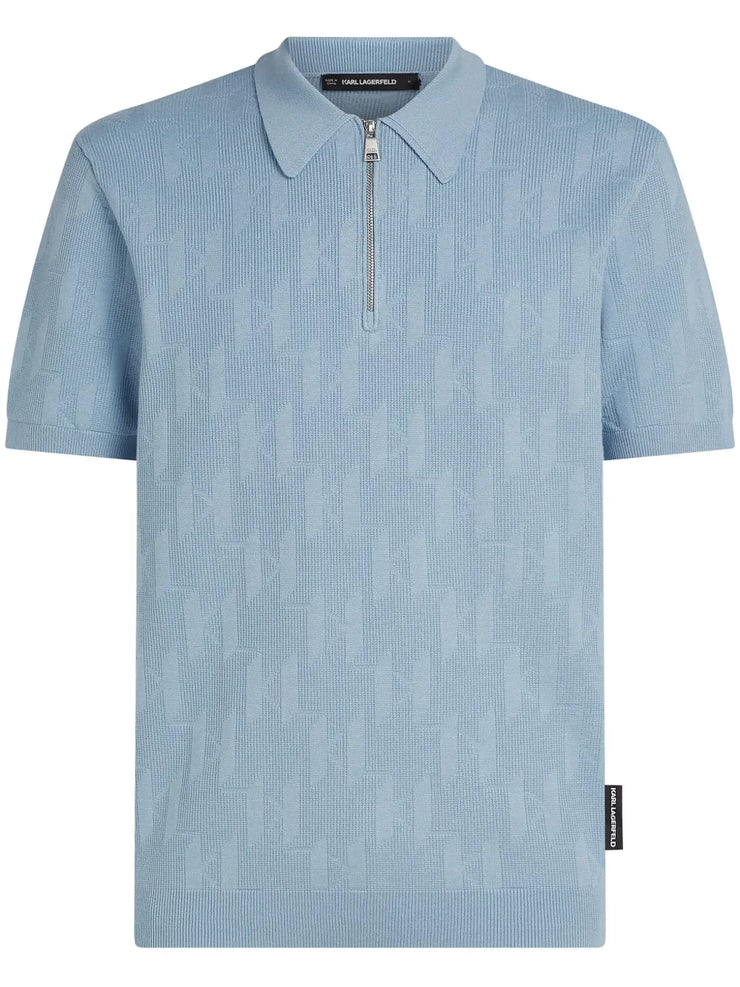 Karl Lagerfeld Monogram Short-Sleeve Polo Shirt