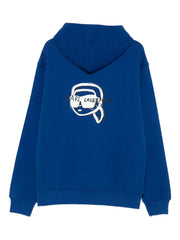 Karl Lagerfeld logo-embroidered cotton hoodie