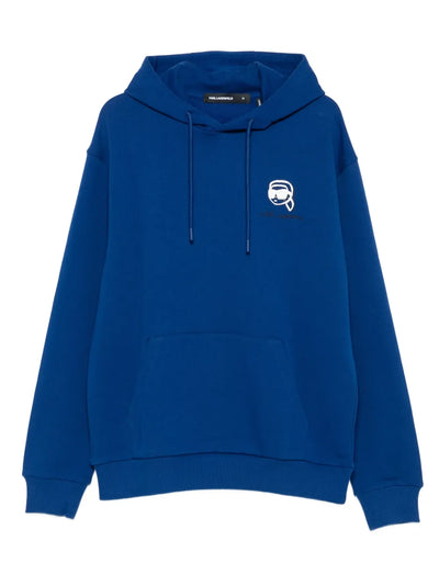 Karl Lagerfeld logo-embroidered cotton hoodie